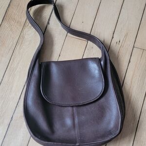 Coach Dark Brown Leather Shoulder Bag